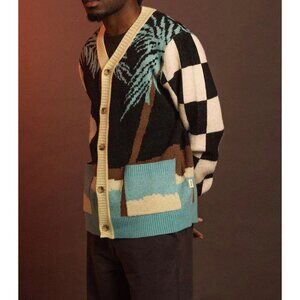 NWT Duvin Design Beach Club Men's XL Tropical Acrylic Blend Cardigan Sweater